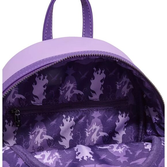 Loungefly Disney Villains Sleeping Beauty Maleficent Crow Layered Mini Backpack - Picture 11 of 11